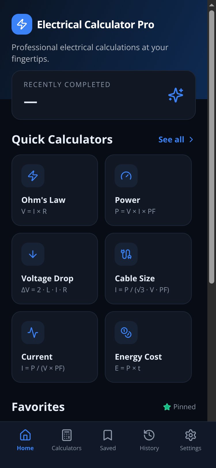 Electrical Calculator Pro screen 4