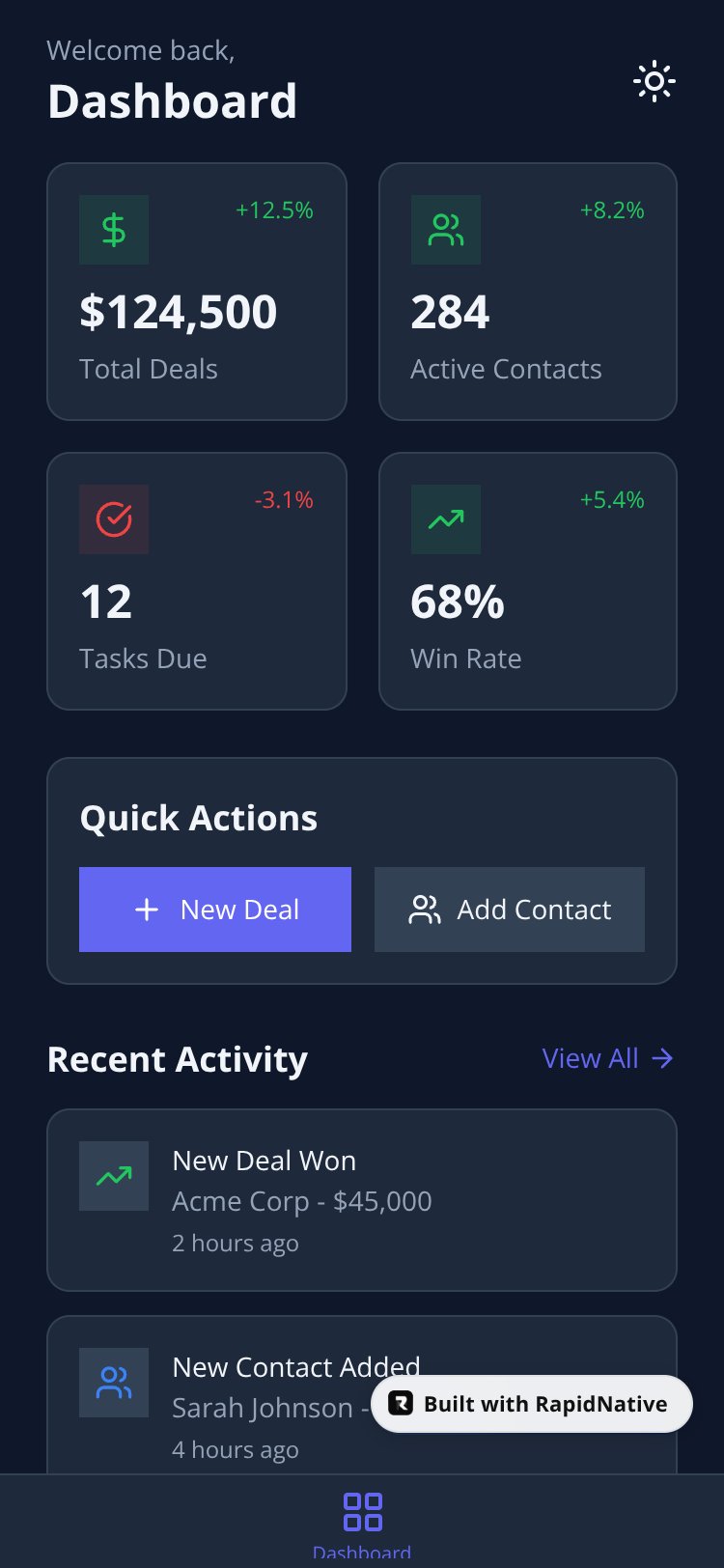 SalesFlow CRM screen 1