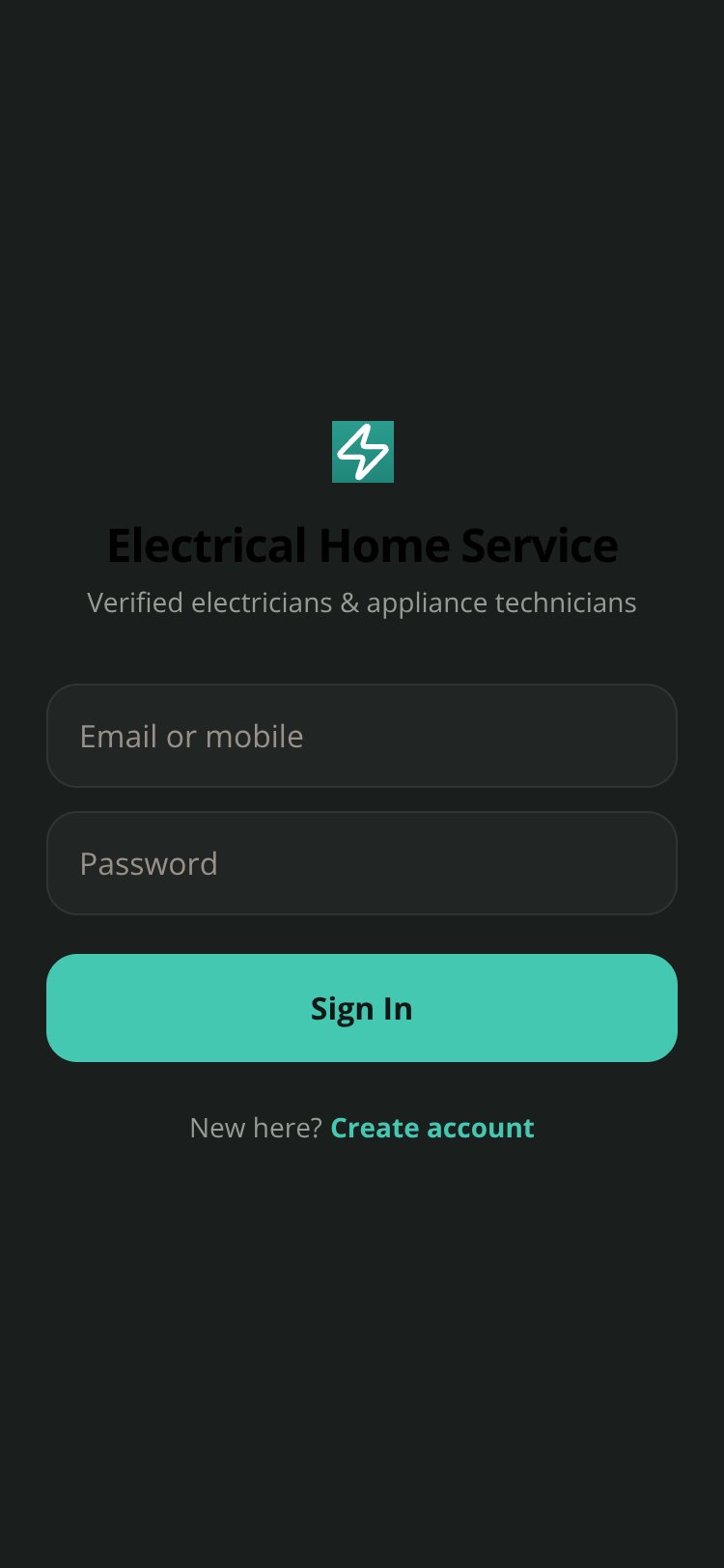 Electrical Home Service screen 5