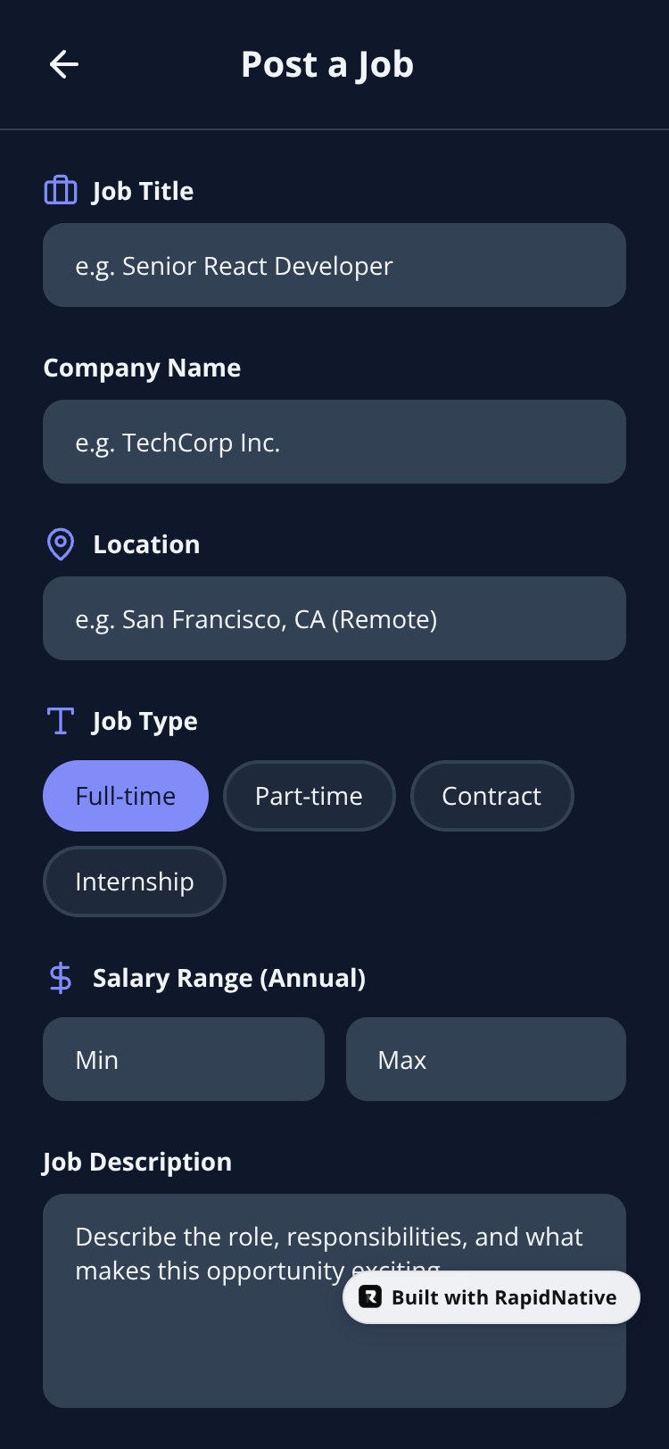 JobConnect screen 3