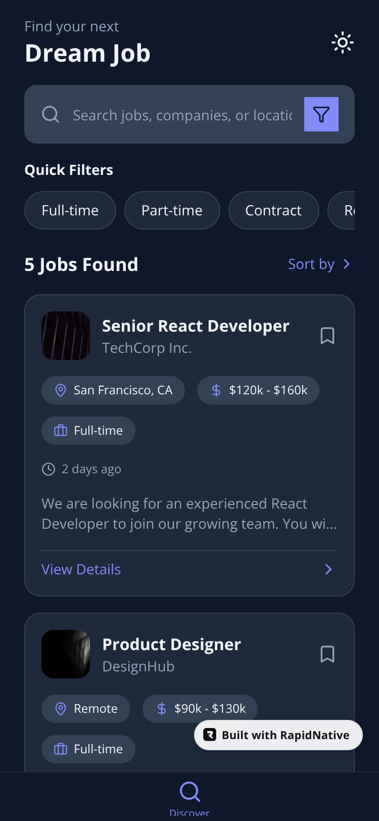 JobConnect screen 4
