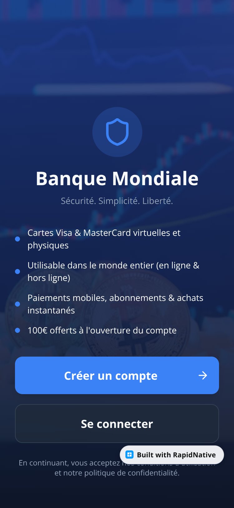 BankApp screen 1
