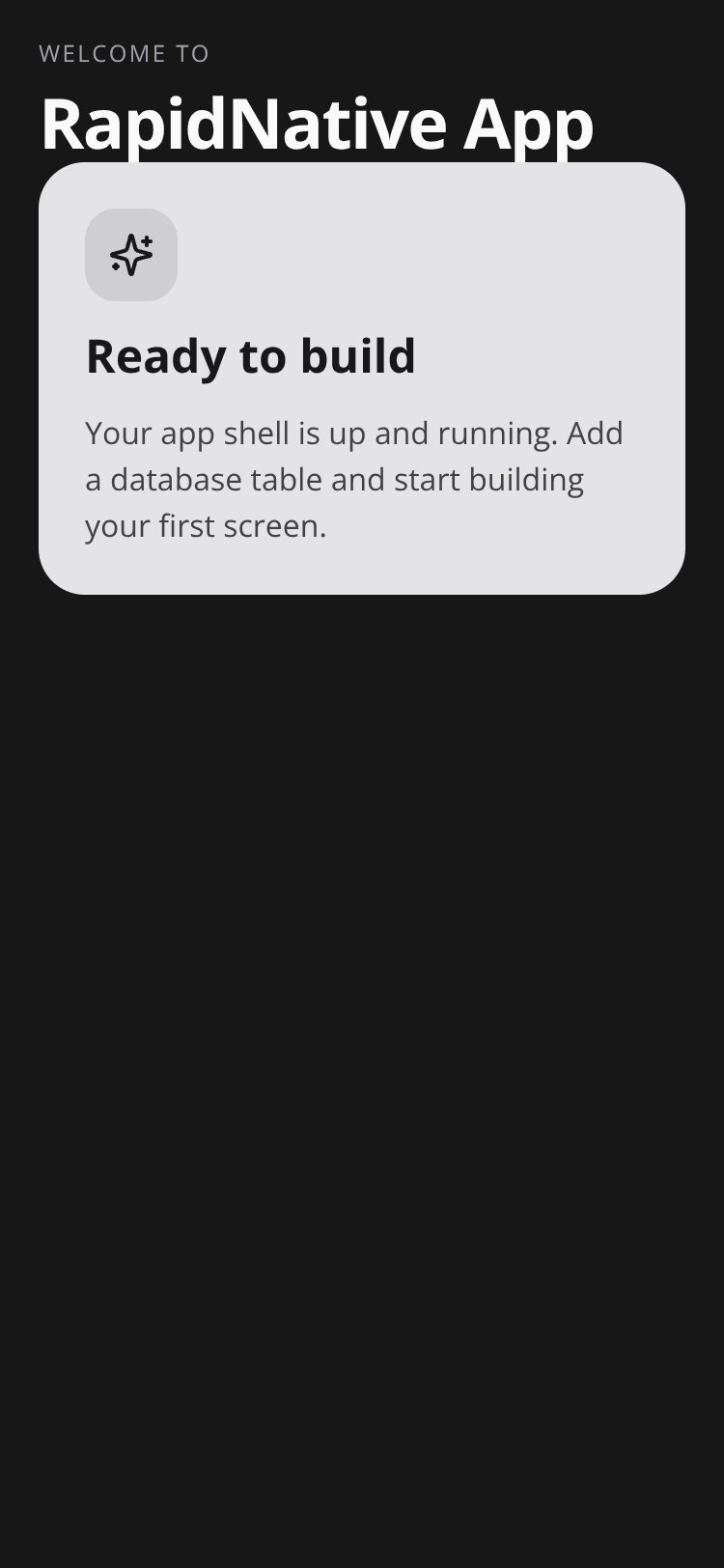 RapidNative App screen 1