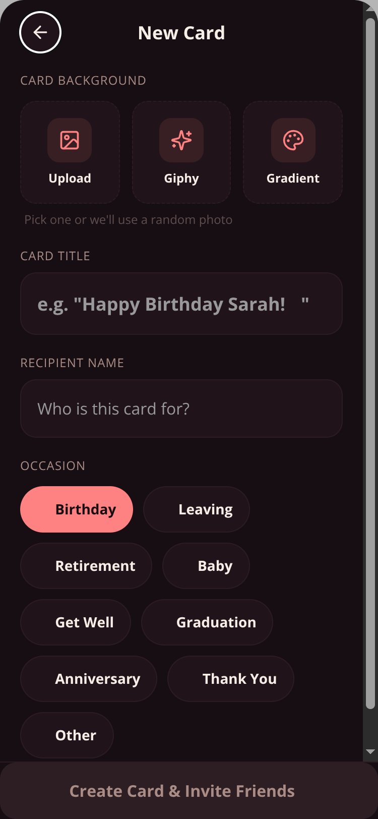 GroupCard screen 3
