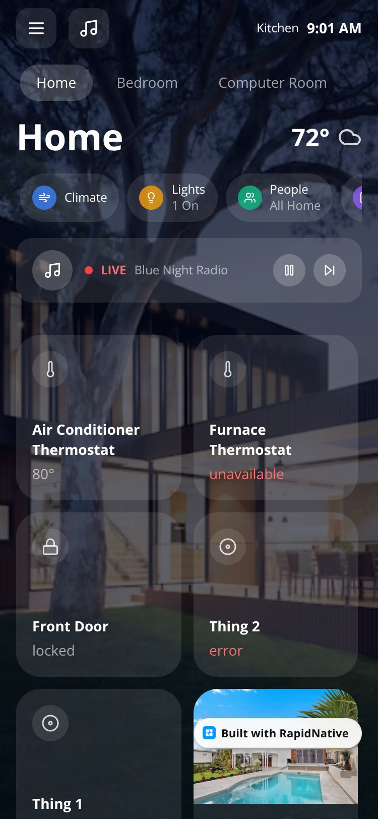 Home Assistant screen 1