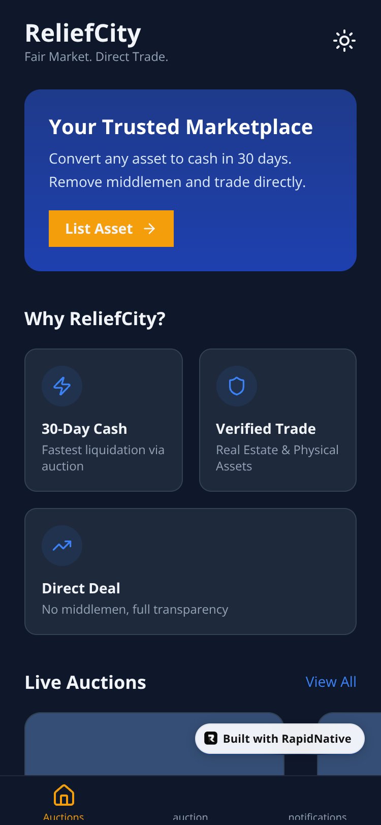 ReliefCity screen 1