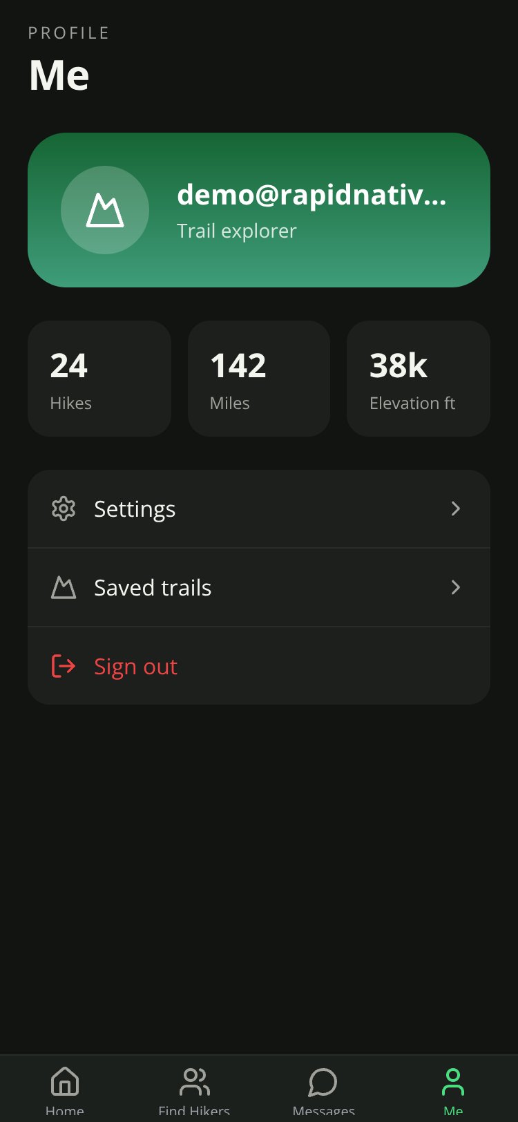 RapidNative App screen 3