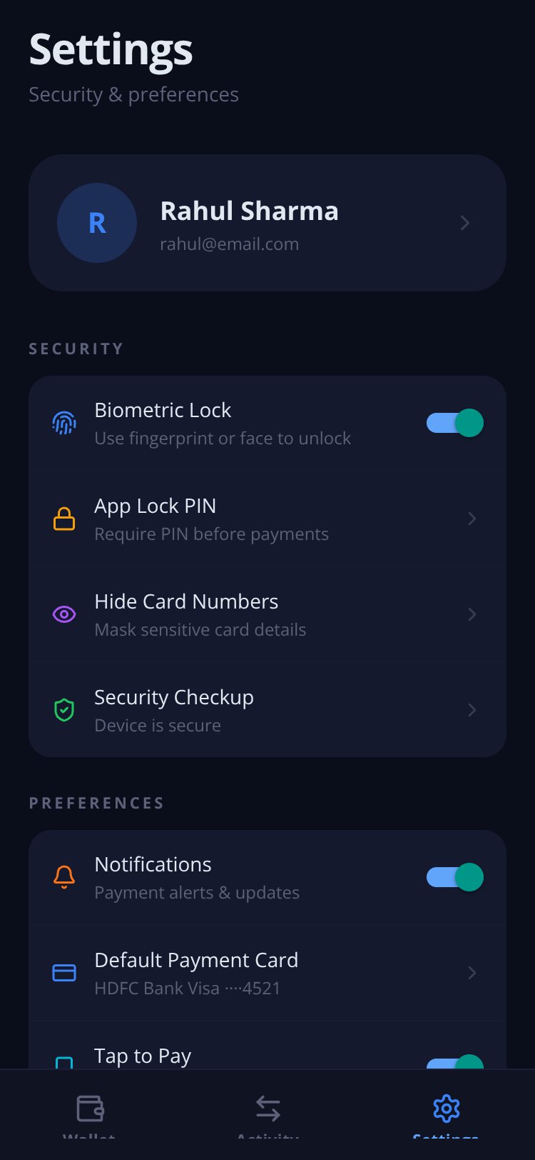 PayVault screen 2