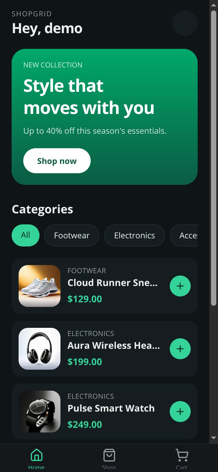 ShopGrid screen 5