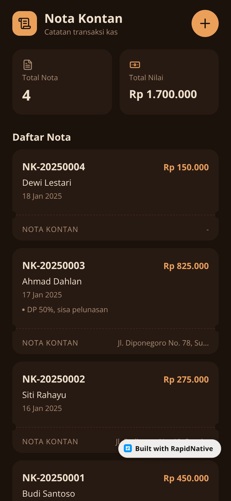 Nota Kontan screen 1