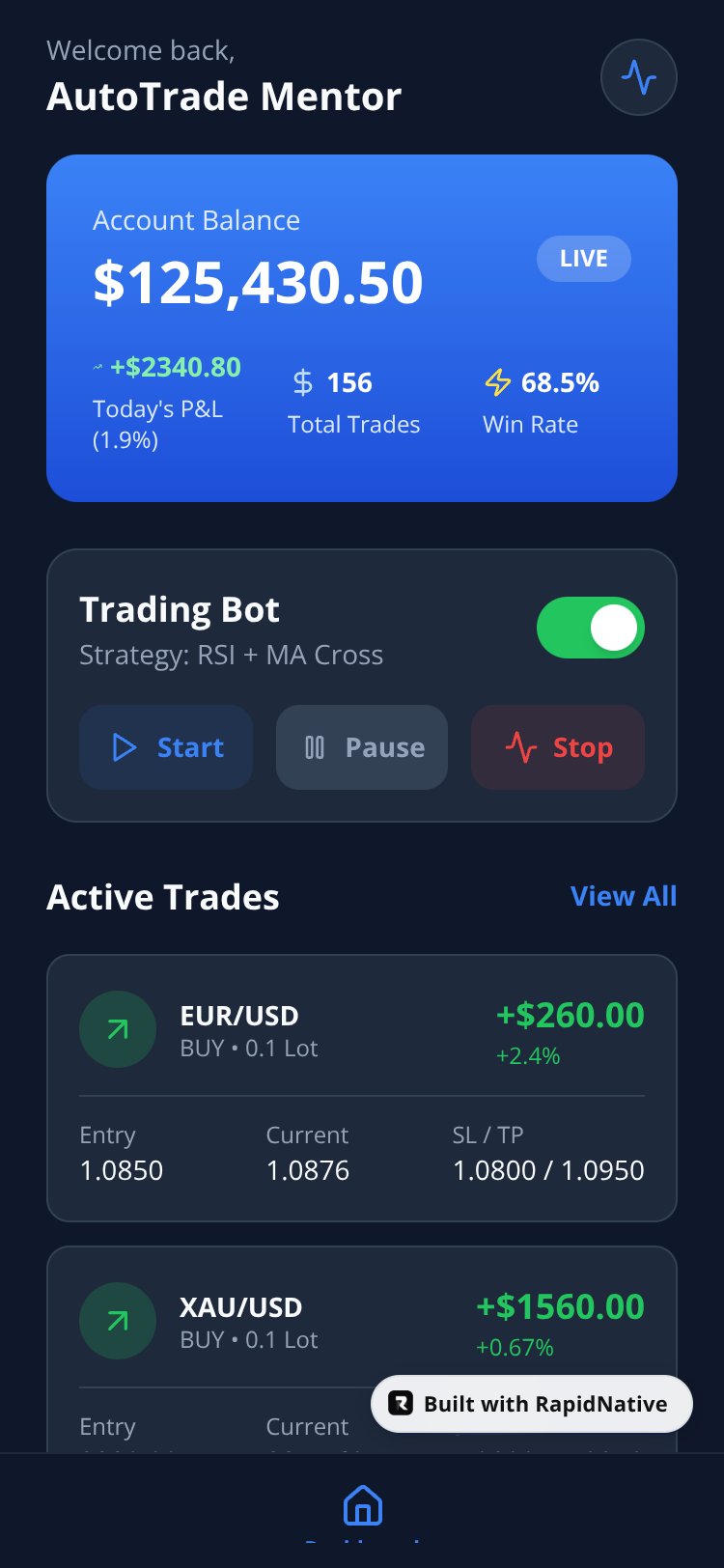 AutoTrade Mentor screen 1