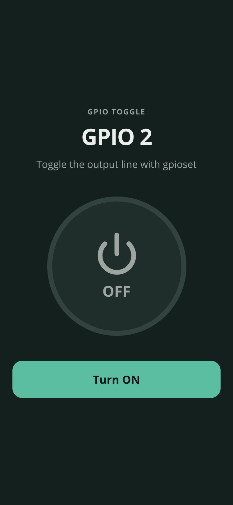 GPIO Toggle screen 1