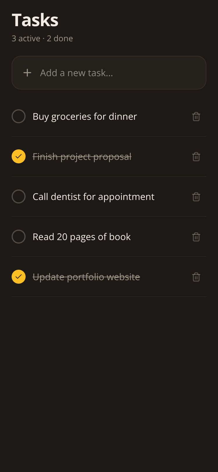 Taskly screen 1