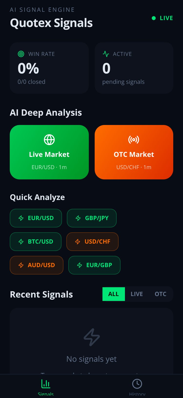 Quotex AI Signals screen 2