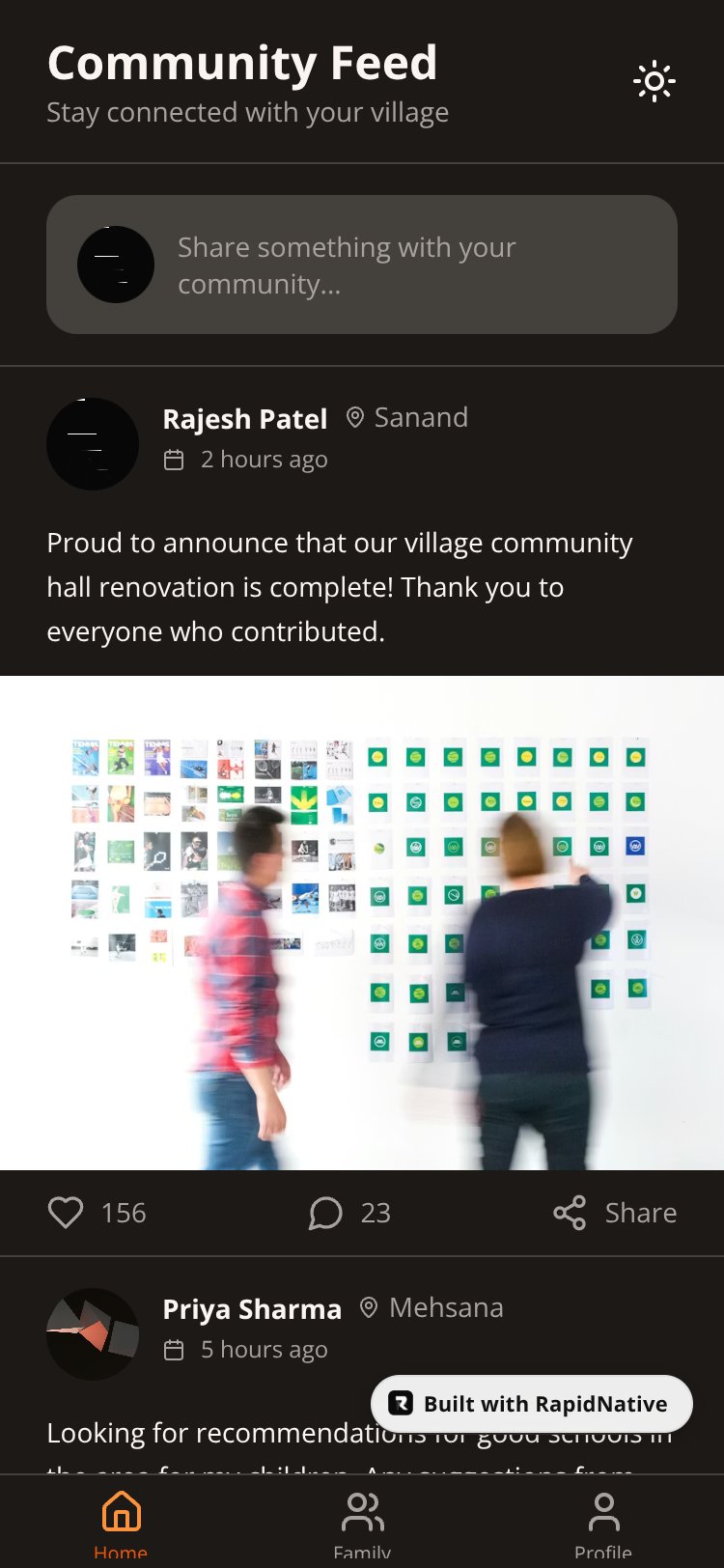Community Connect screen 1
