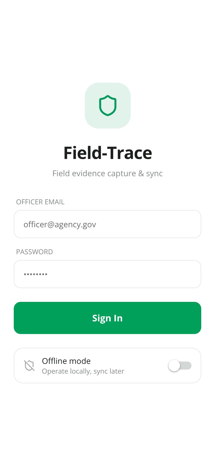 Field-Trace screen 1