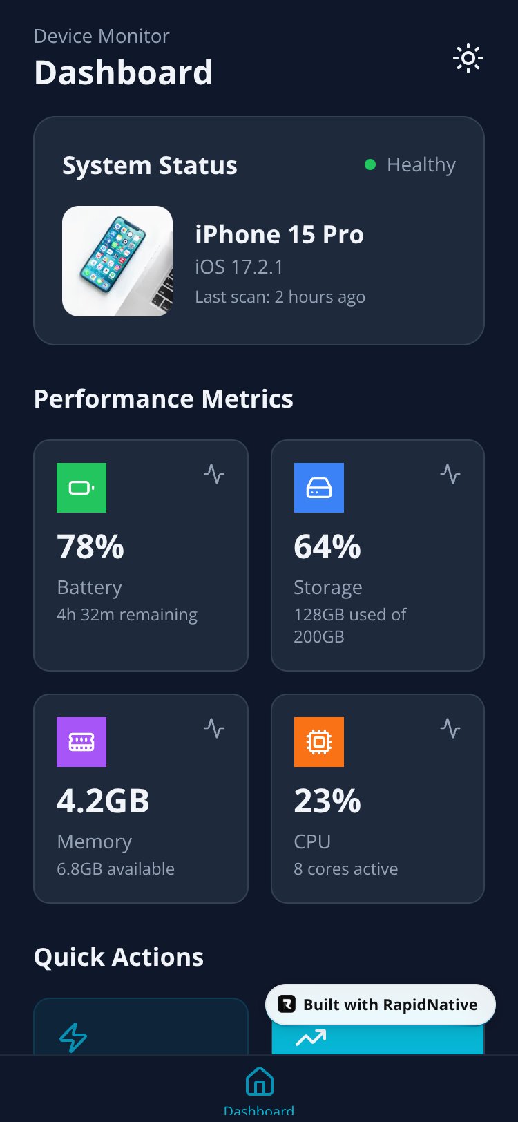 FitTrack screen 1