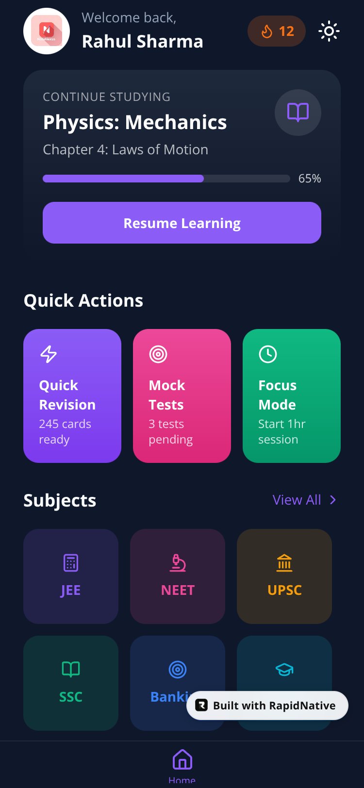 RapidNative screen 2