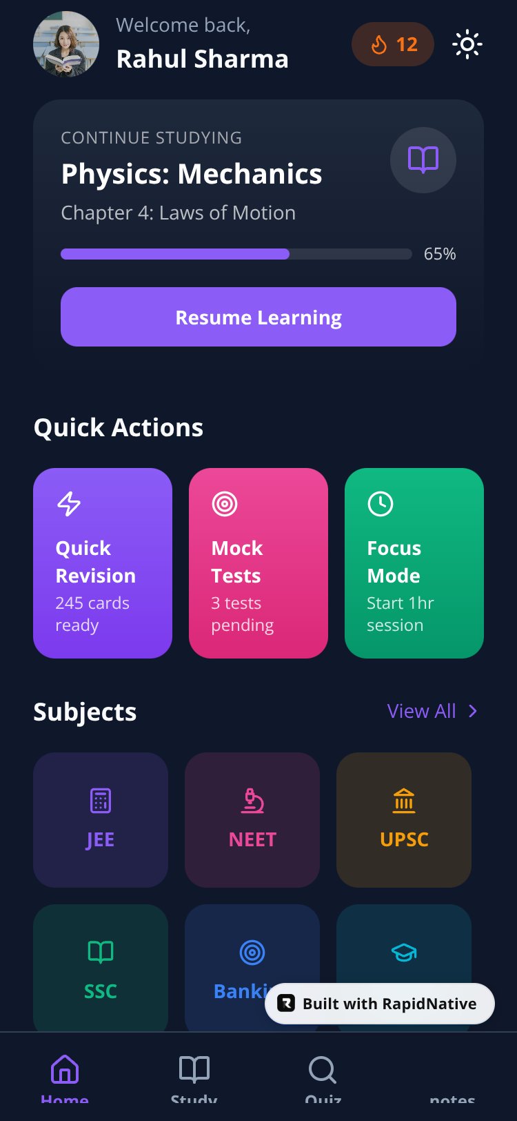 RapidNative screen 3