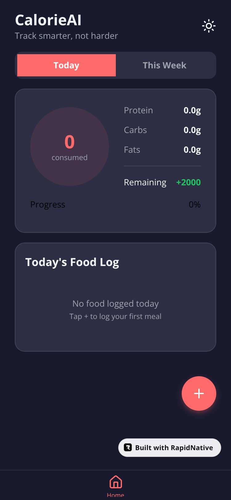 CalorieAI Tracker screen 1