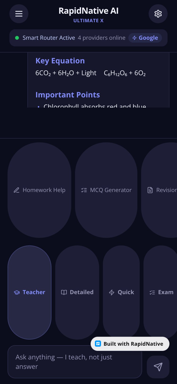 RapidNative App screen 1
