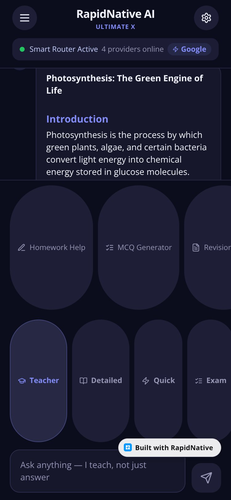 RapidNative App screen 1