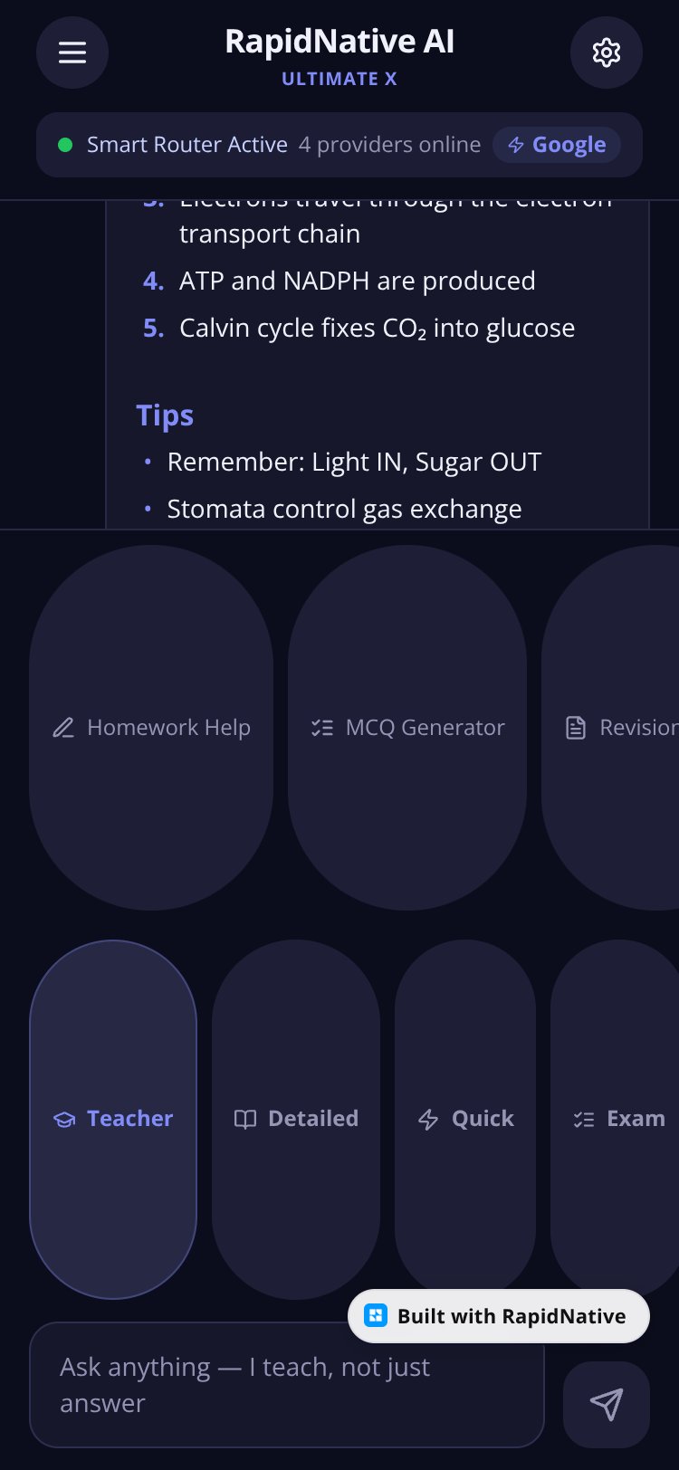RapidNative App screen 5
