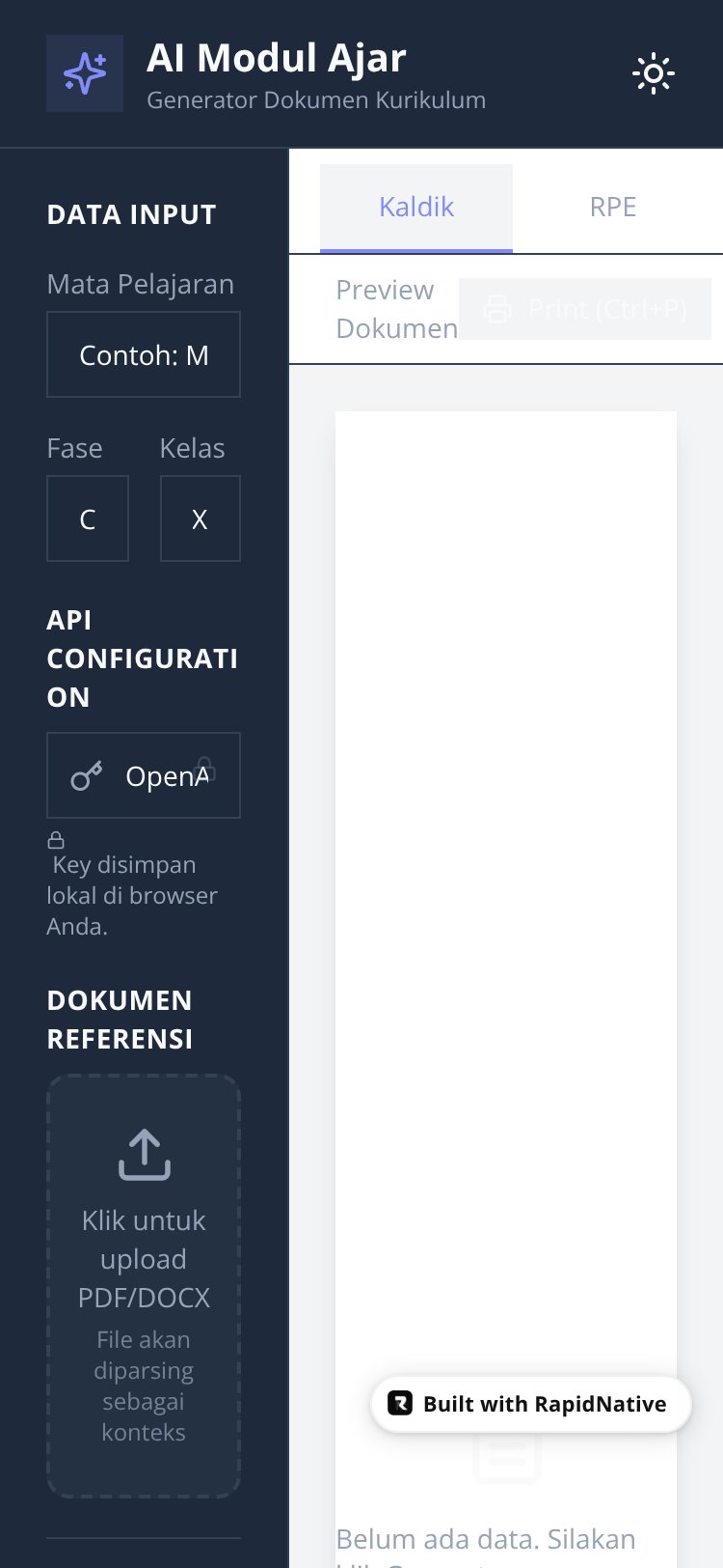 AI Modul Ajar Generator screen 1