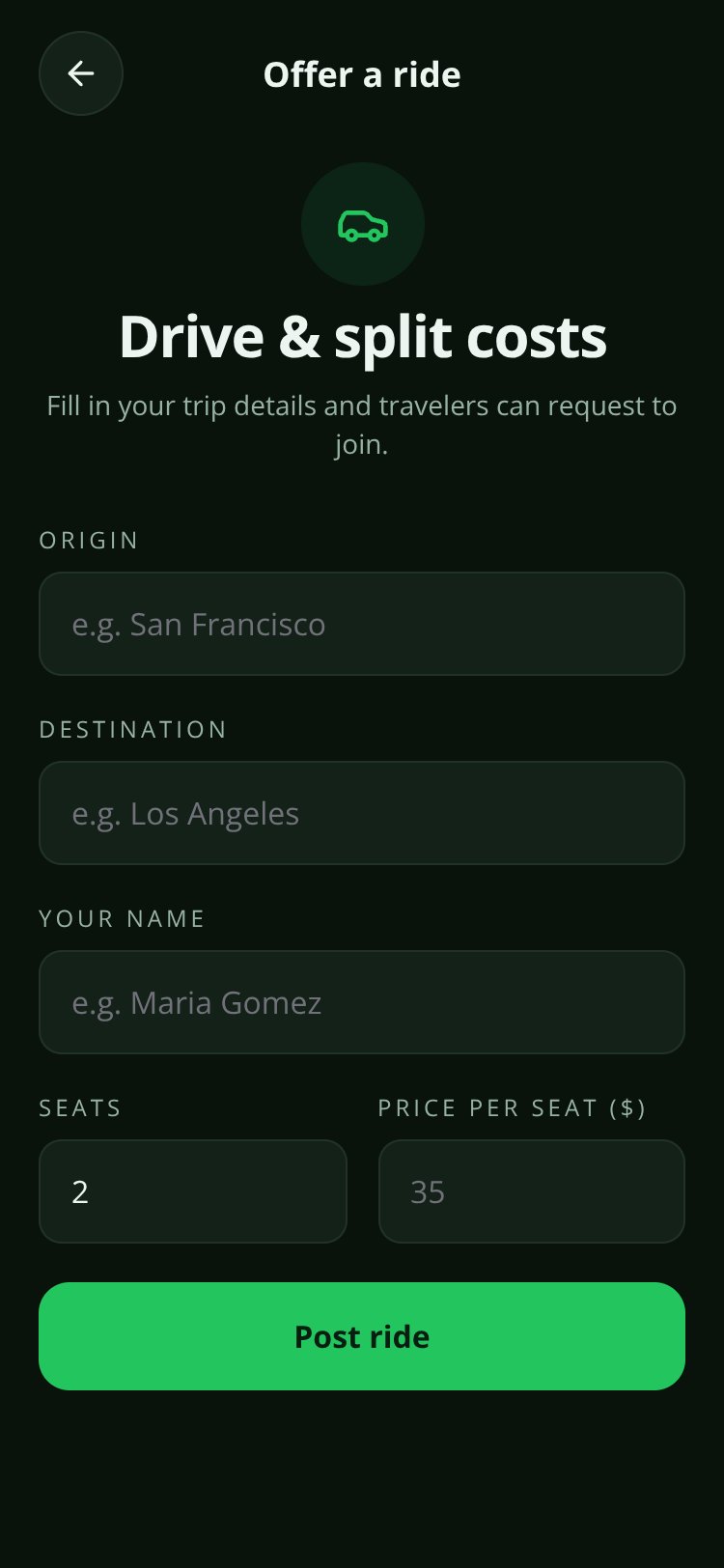 RideBuddy screen 4