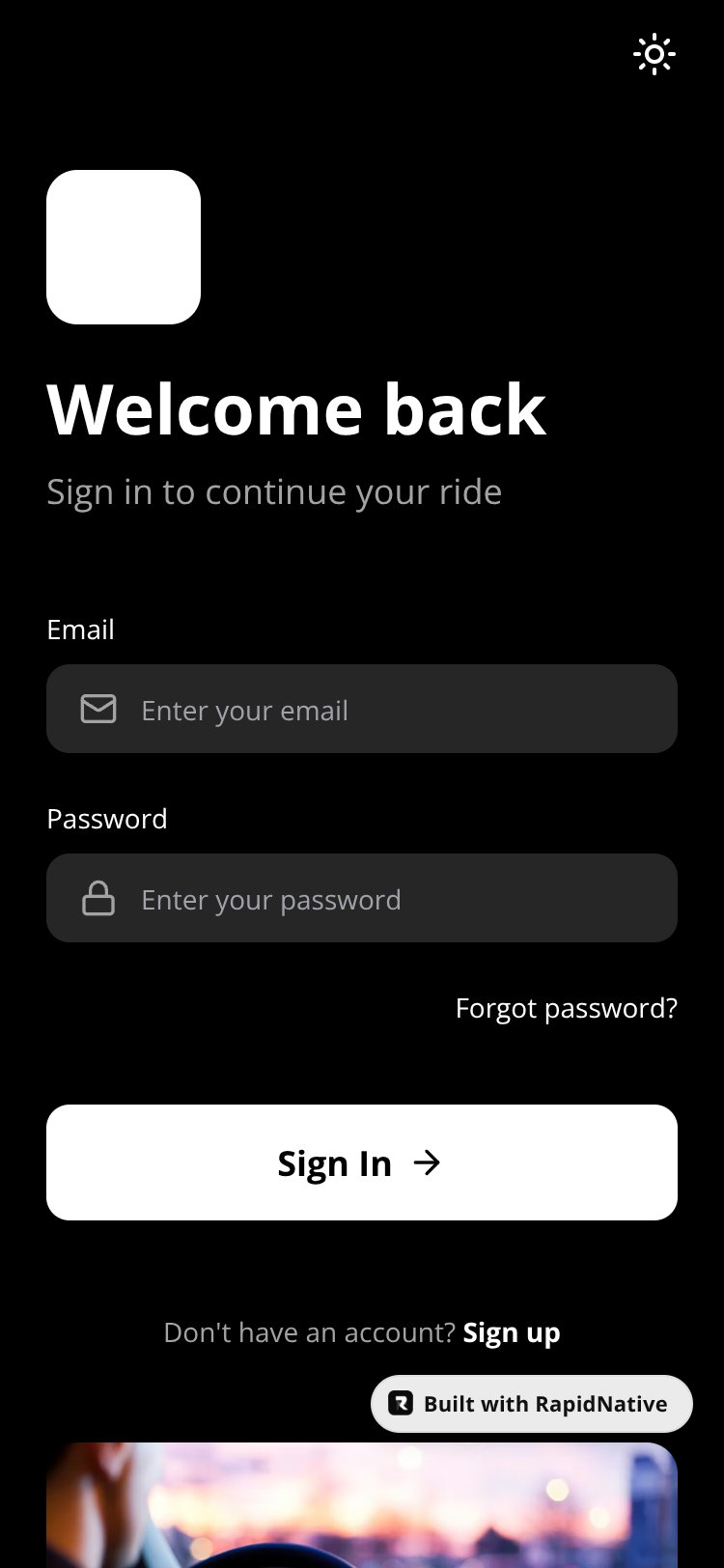 RideSwift screen 2
