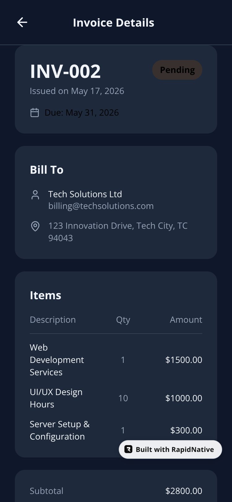 InvoiceMaster Pro screen 2