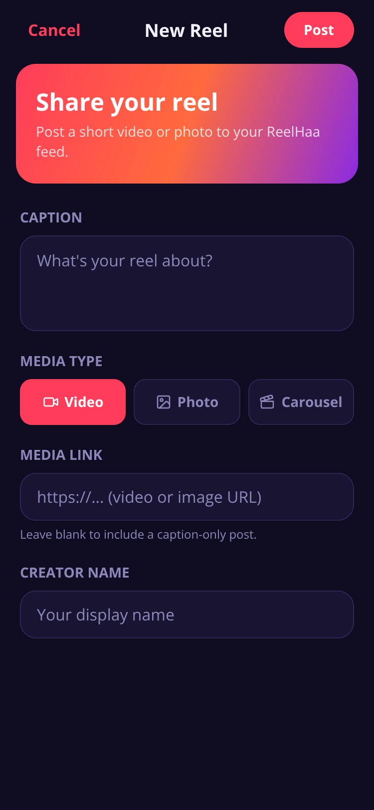 ReelHaa screen 3