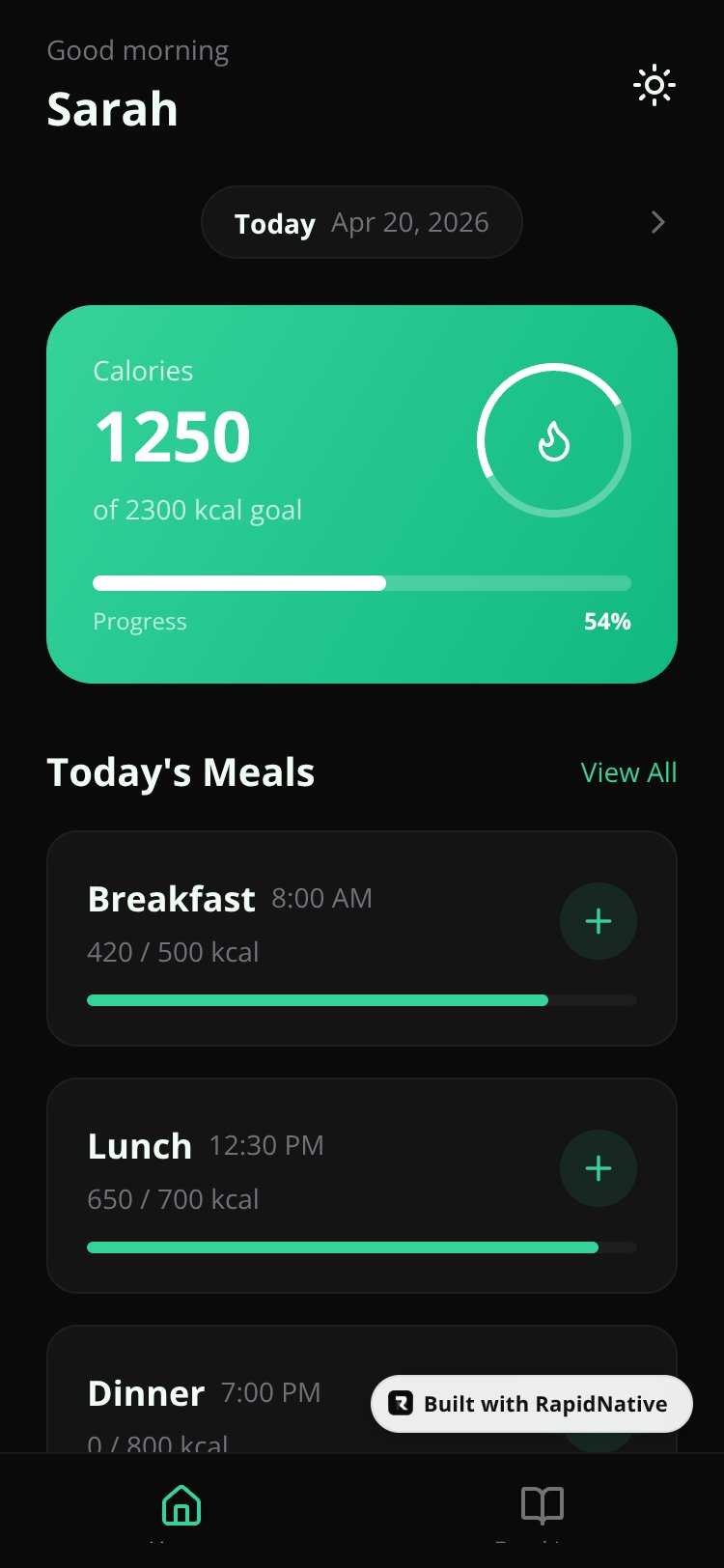 NutriFlow screen 1