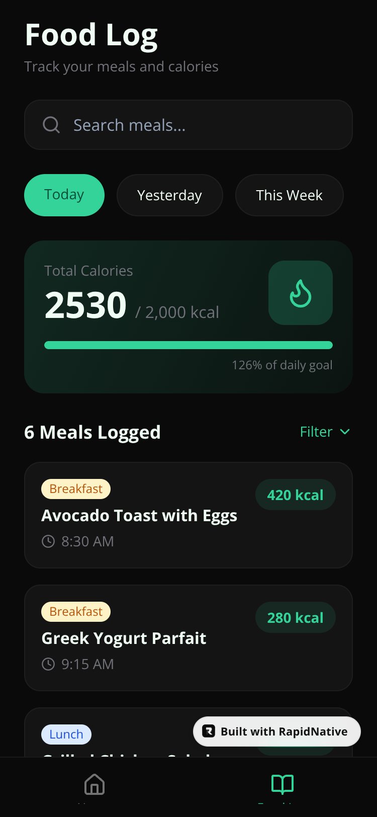 NutriFlow screen 2