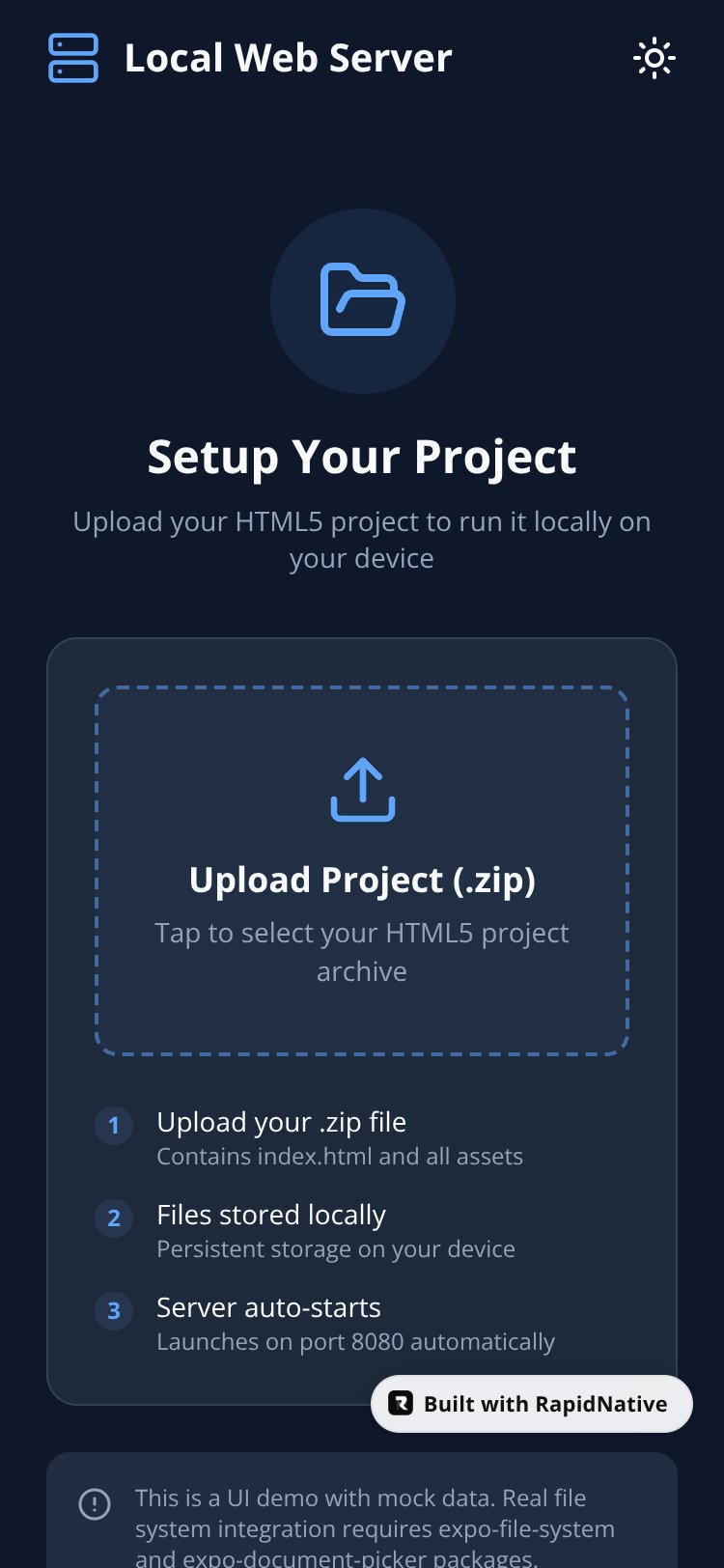 HTML5 Wrapper screen 2
