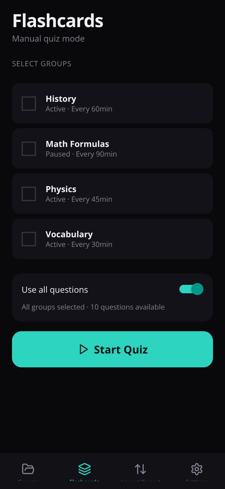 Recall Flow screen 1