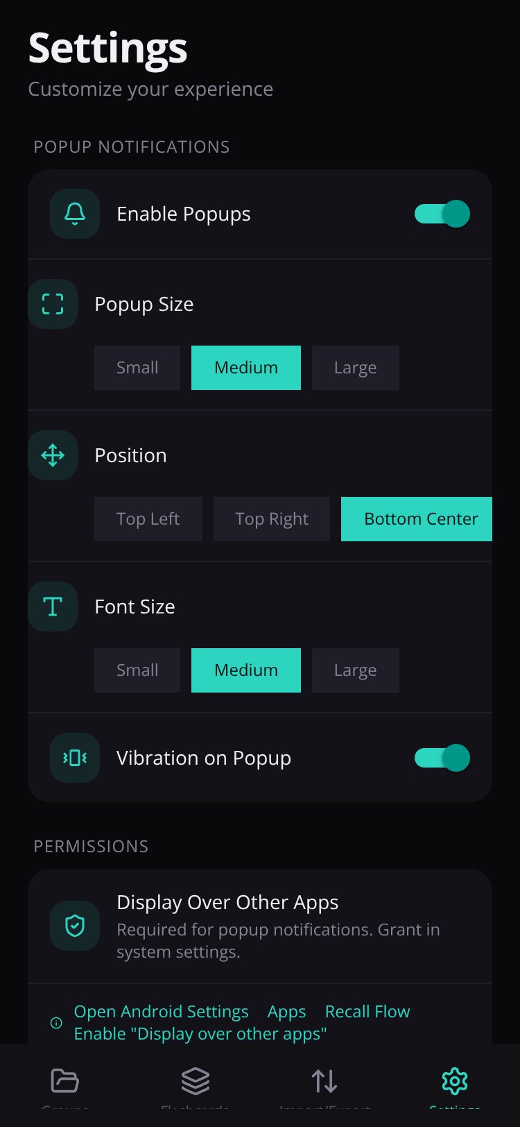 Recall Flow screen 4