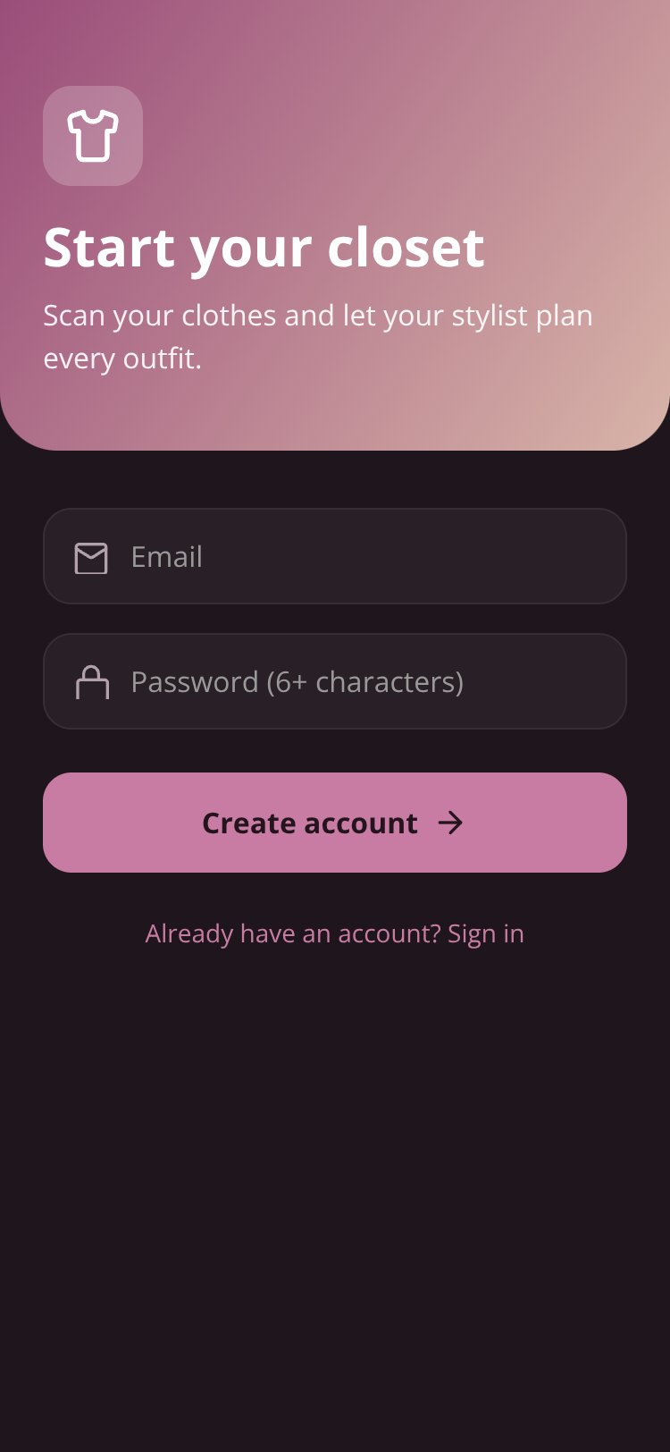 RapidNative App screen 1