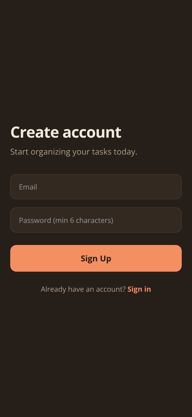 Tasks screen 2