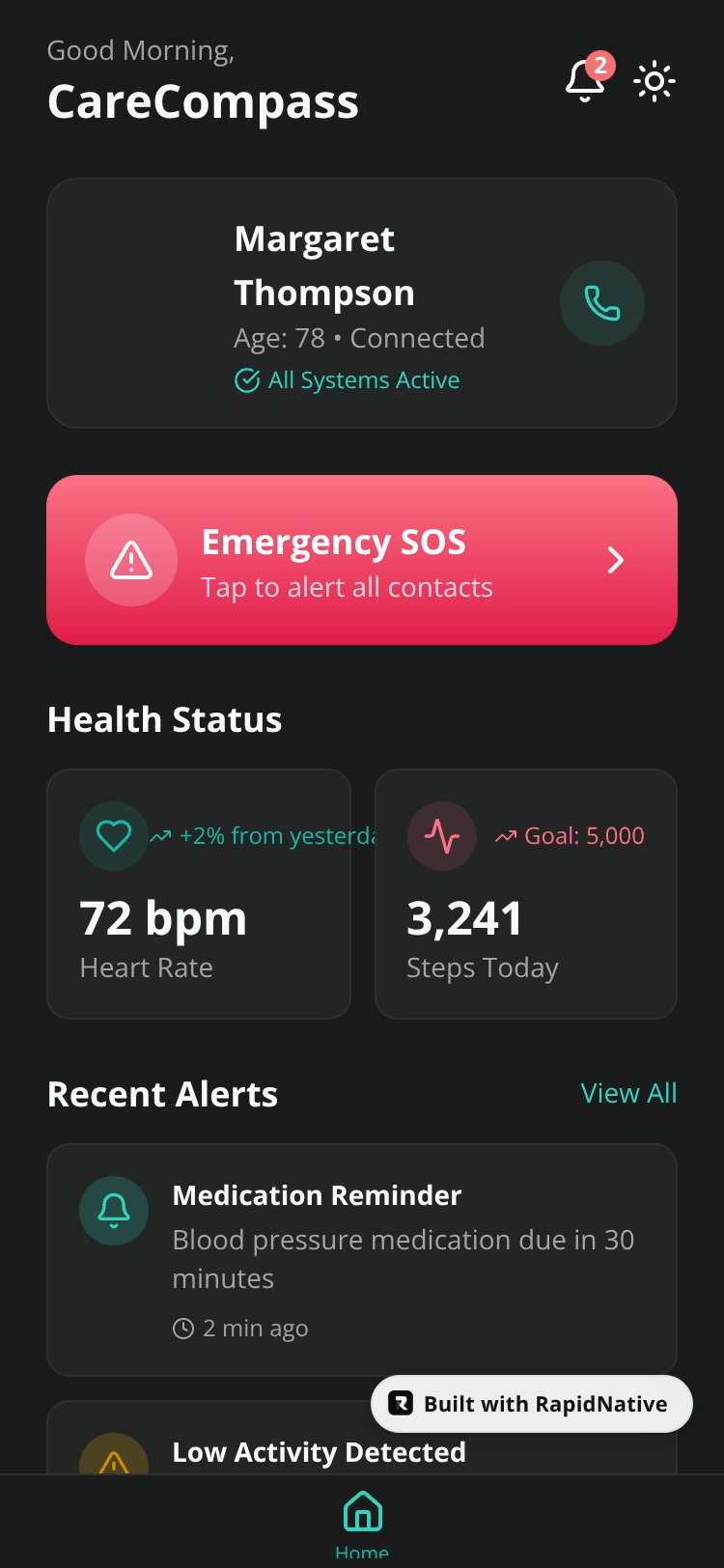 CareCompass screen 1