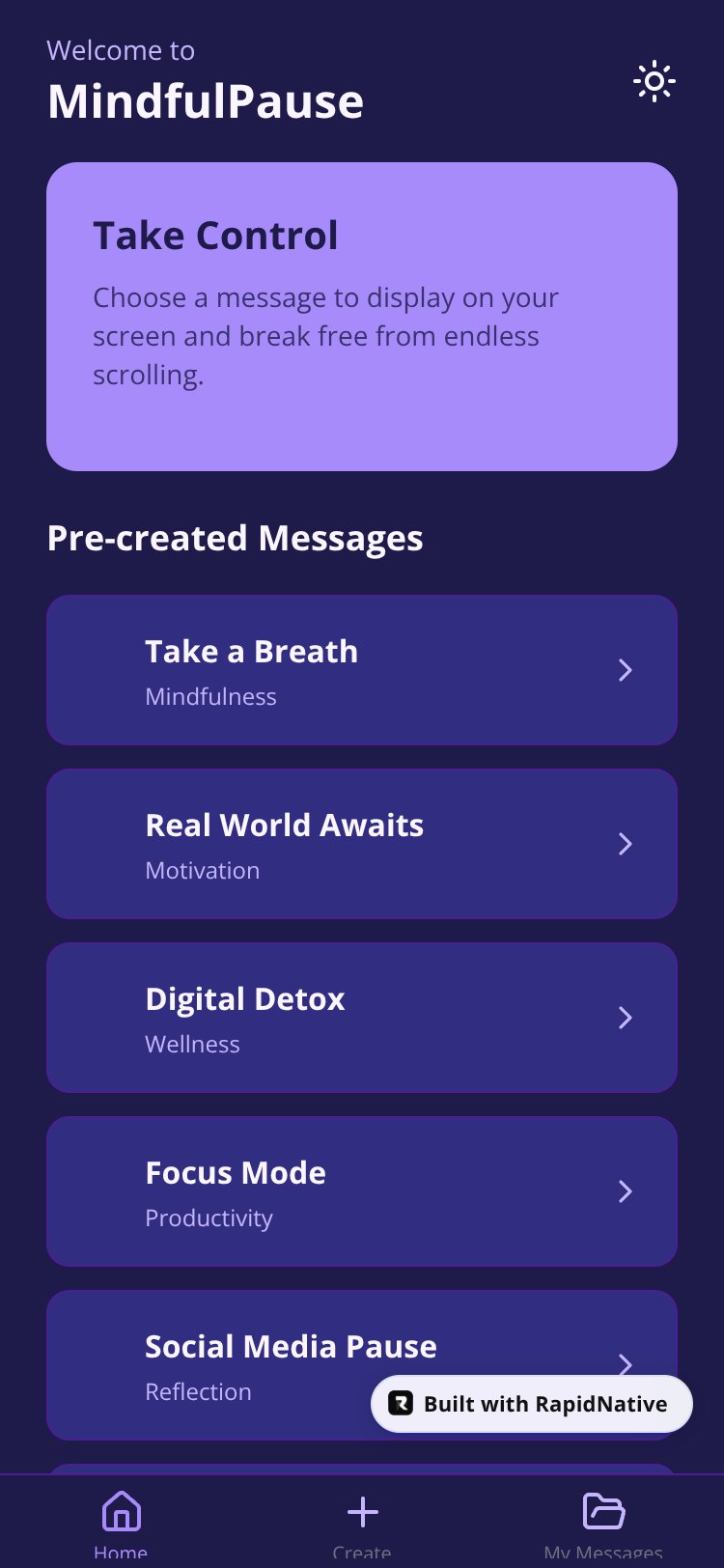 MindfulPause screen 3