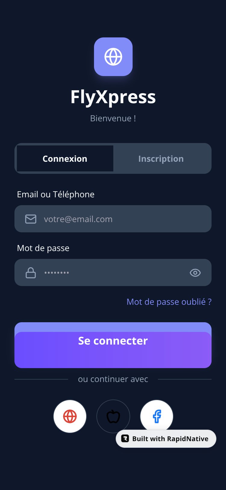 FlyXpress screen 1