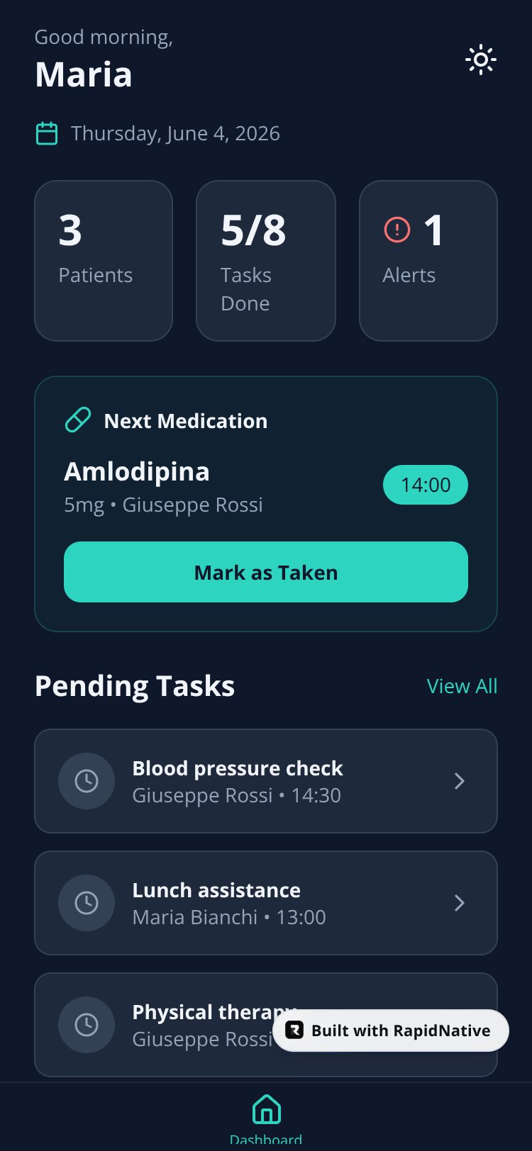 CuraApp screen 1