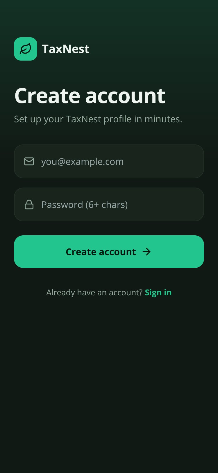 TaxNest screen 2