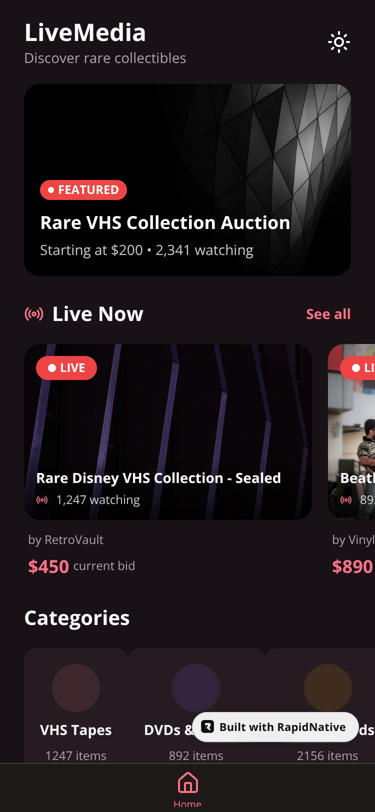 LiveMedia screen 1
