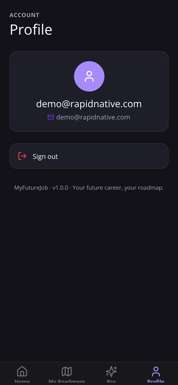 RapidNative App screen 3