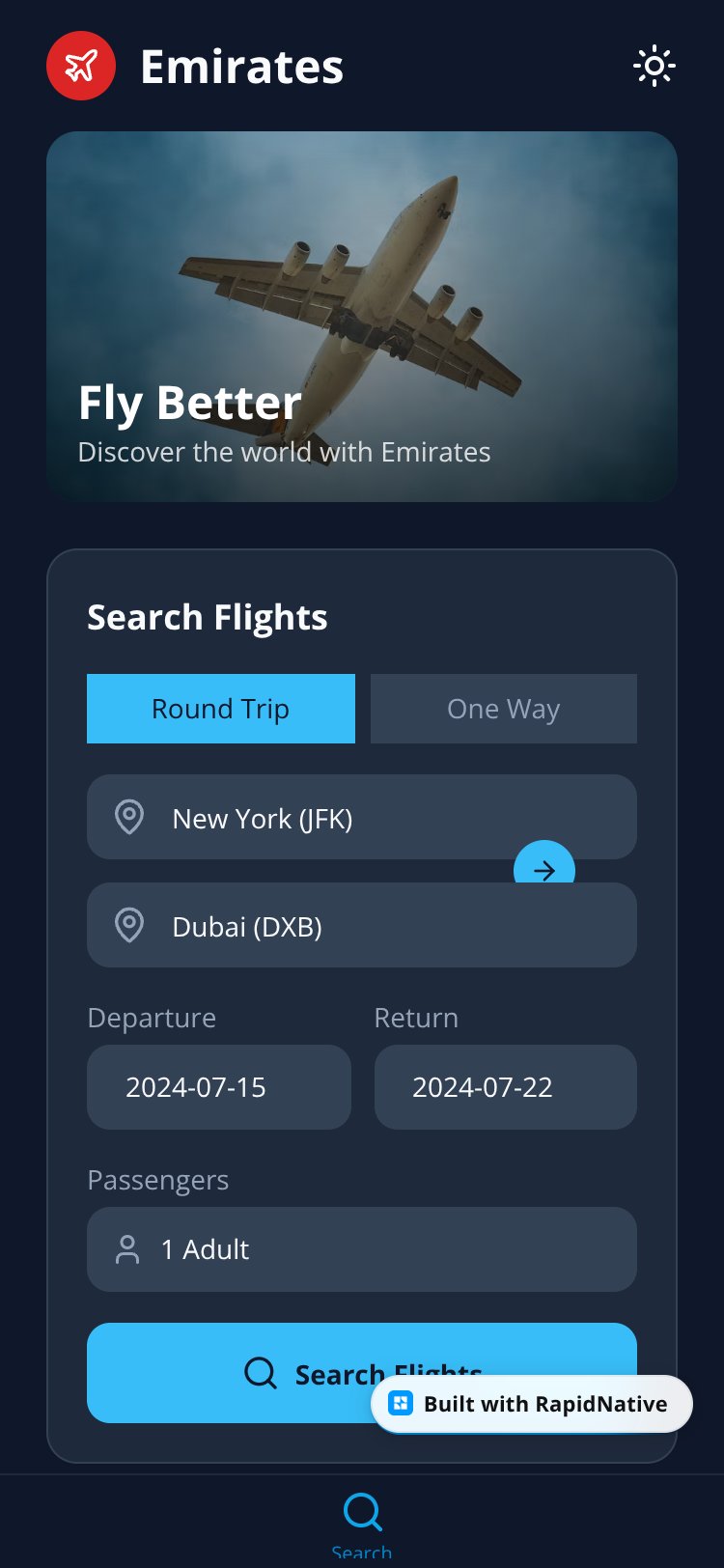 EmritiesTravel screen 3