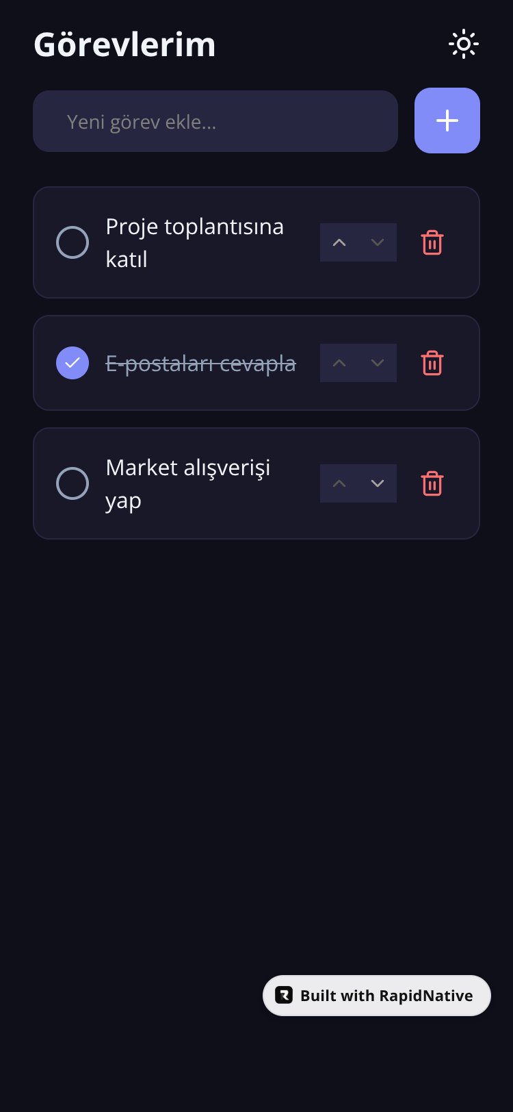 ToDo App screen 1