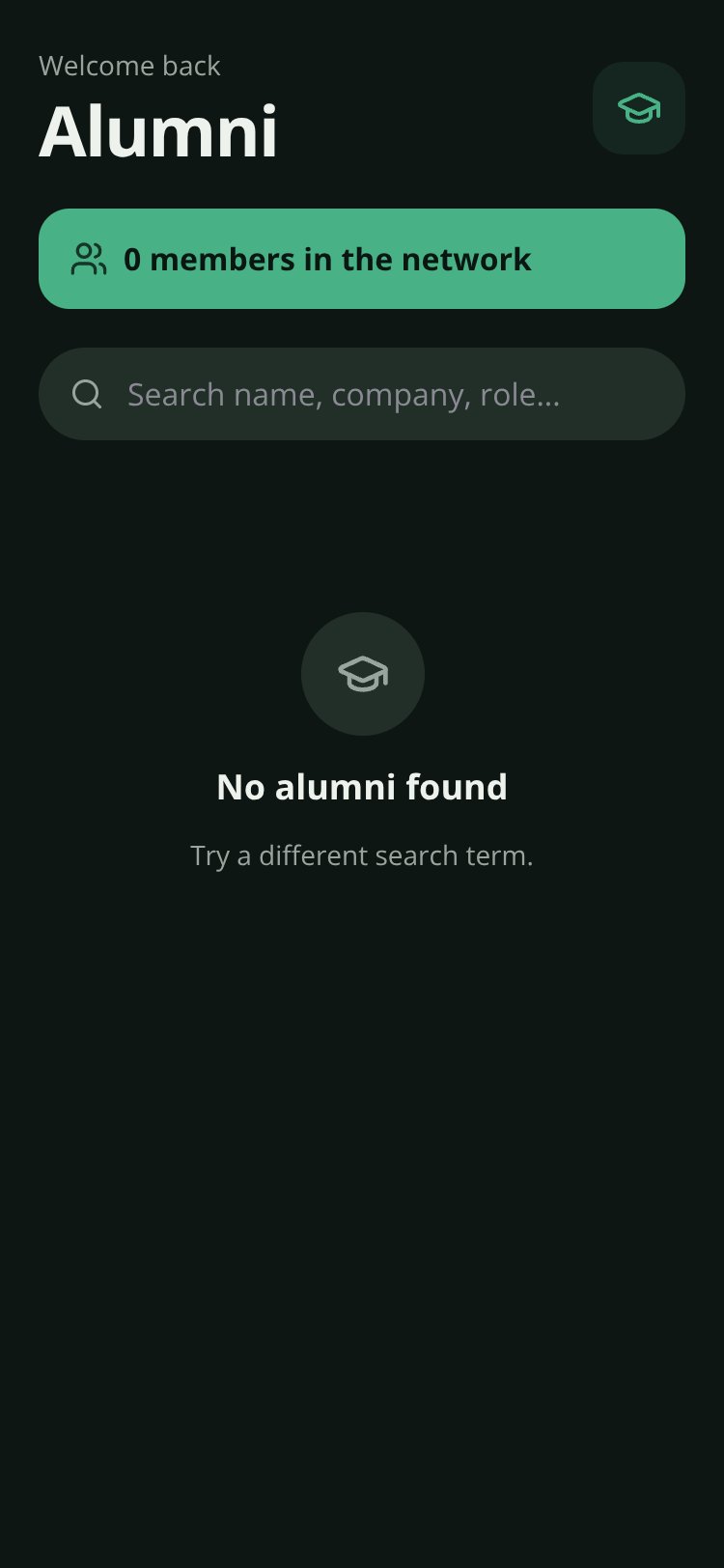 Alumni Network screen 1
