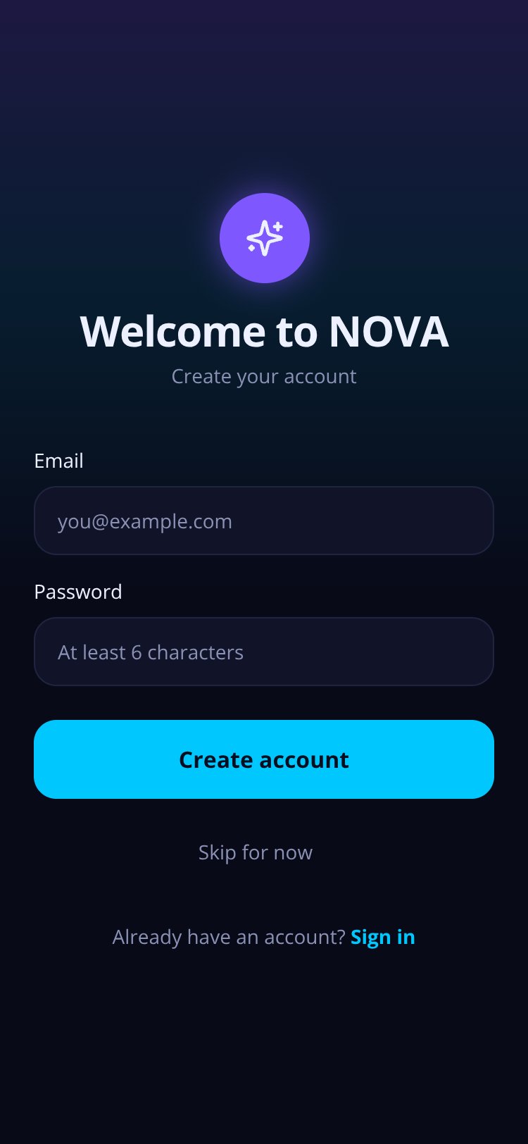 NOVA screen 1